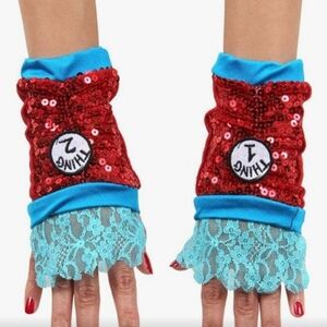 DR SEUSS Cat In The Hat, Thing 1 & 2 Red Sequin Glovettes- Child Size